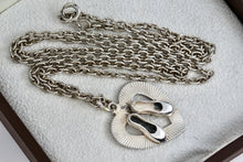 Load image into Gallery viewer, Sterling Silver Heart &amp; Shoes Charm Pendant w/ 24&quot; Stainless Steel Chain
