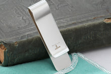 Load image into Gallery viewer, Tiffany &amp; Co. Mens Silver Vintage Stripe Monogram Money Clip
