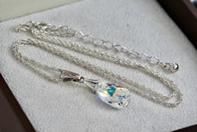 Load image into Gallery viewer, Sterling Silver Crystal Class Teardrop Pendant Necklace
