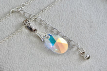 Load image into Gallery viewer, Sterling Silver Crystal Class Teardrop Pendant Necklace
