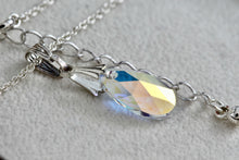 Load image into Gallery viewer, Sterling Silver Crystal Class Teardrop Pendant Necklace
