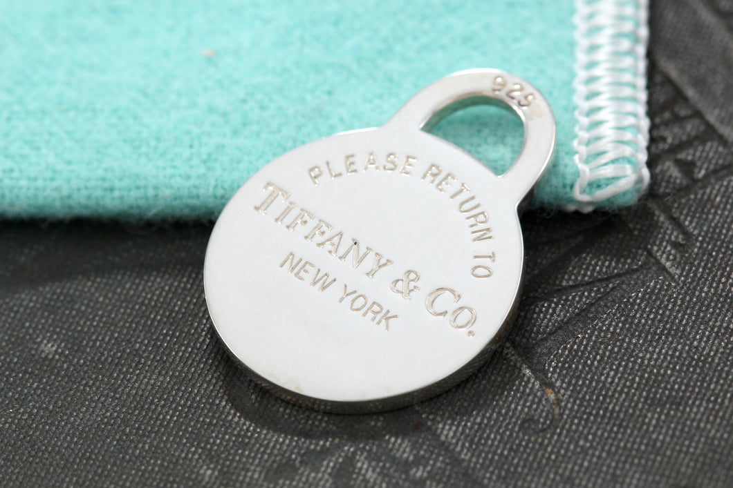 Please Return to Tiffany & Co. Silver  Replacement Circle Charm Pendant