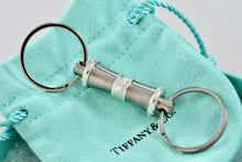 Load image into Gallery viewer, Tiffany &amp; Co. 1837 Titanium &amp; Silver Valet Double Key Ring Keychain
