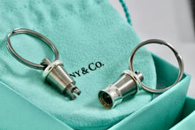 Load image into Gallery viewer, Tiffany &amp; Co. 1837 Titanium &amp; Silver Valet Double Key Ring Keychain
