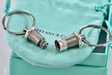 Load image into Gallery viewer, Tiffany &amp; Co. 1837 Titanium &amp; Silver Valet Double Key Ring Keychain
