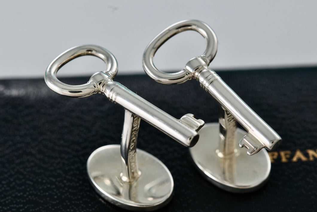 Tiffany & Co. Silver Oval Key Men's Cufflinks