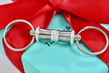 Load image into Gallery viewer, Tiffany &amp; Co. 1837 Titanium &amp; Silver Valet Double Key Ring Keychain
