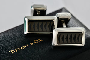 Tiffany & Co. Paloma Picasso Stainless Steel Titanium Caliper Cufflinks