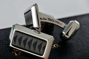 Tiffany & Co. Paloma Picasso Stainless Steel Titanium Caliper Cufflinks