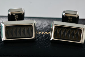 Tiffany & Co. Paloma Picasso Stainless Steel Titanium Caliper Cufflinks