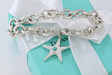 Load image into Gallery viewer, Tiffany &amp; Co. Silver Turquoise Bead Starfish Charm 7.5&quot; Bracelet
