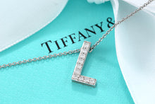 Load image into Gallery viewer, Tiffany &amp; Co. Platinum Diamond Letter &quot;L&quot; Necklace
