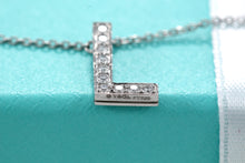 Load image into Gallery viewer, Tiffany &amp; Co. Platinum Diamond Letter &quot;L&quot; Necklace
