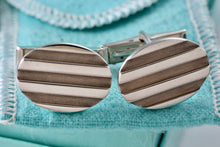 Load image into Gallery viewer, Tiffany &amp; Co. Atlas Silver Groove Oval Cufflinks
