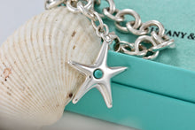 Load image into Gallery viewer, Tiffany &amp; Co. Silver Turquoise Bead Starfish Charm 7.5&quot; Bracelet
