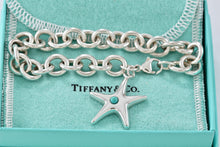 Load image into Gallery viewer, Tiffany &amp; Co. Silver Turquoise Bead Starfish Charm 7.5&quot; Bracelet
