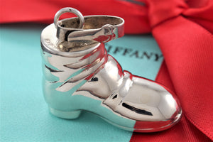 Tiffany & Co. Silver Boot Baby Rattle Pendant