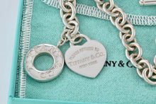 Load image into Gallery viewer, Return To Tiffany &amp; Co. Silver Heart Charm 10mm Link Toggle 7.5&quot; Bracelet
