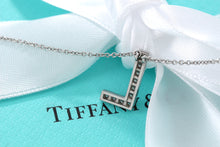 Load image into Gallery viewer, Tiffany &amp; Co. Platinum Diamond Letter &quot;L&quot; Necklace
