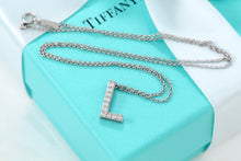 Load image into Gallery viewer, Tiffany &amp; Co. Platinum Diamond Letter &quot;L&quot; Necklace
