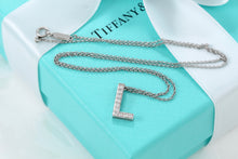 Load image into Gallery viewer, Tiffany &amp; Co. Platinum Diamond Letter &quot;L&quot; Necklace
