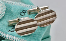 Load image into Gallery viewer, Tiffany &amp; Co. Atlas Silver Groove Oval Cufflinks
