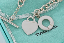 Load image into Gallery viewer, Return To Tiffany &amp; Co. Silver Heart Charm 10mm Link Toggle 7.5&quot; Bracelet
