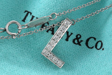 Load image into Gallery viewer, Tiffany &amp; Co. Platinum Diamond Letter &quot;L&quot; Necklace
