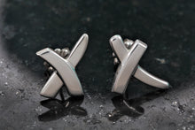 Load image into Gallery viewer, Tiffany &amp; Co. Paloma Picasso Silver &#39;&#39;X&#39;&#39; Stud Earrings
