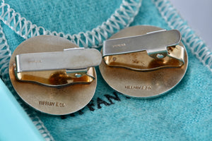 Tiffany & Co. Silver Trumpeter Horseman Round Button Cufflinks Tie Clips