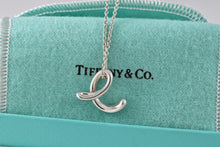 Load image into Gallery viewer, Tiffany &amp; Co. Elsa Peretti Silver Alphabet XL Letter &quot;E&quot; Pendant Necklace
