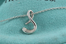 Load image into Gallery viewer, Tiffany &amp; Co. Elsa Perett Silver Alphabet Letter &quot;S&quot; Pendant Necklace
