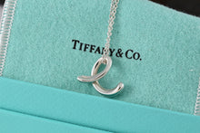 Load image into Gallery viewer, Tiffany &amp; Co. Elsa Peretti Silver Alphabet XL Letter &quot;E&quot; Pendant Necklace
