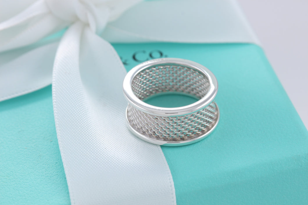 Tiffany & Co. Silver Mesh Bar Ring