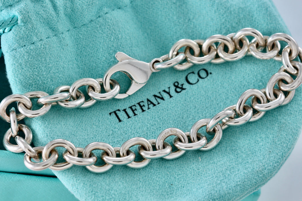 Tiffany & Co. Silver 8mm Chain Link Clasp 7.5