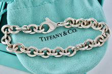 Load image into Gallery viewer, Tiffany &amp; Co. Silver 8mm Chain Link Clasp 7.5&quot; Charm Bracelet
