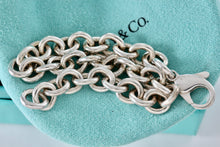 Load image into Gallery viewer, Tiffany &amp; Co. Silver 8mm Chain Link Clasp 7.5&quot; Charm Bracelet
