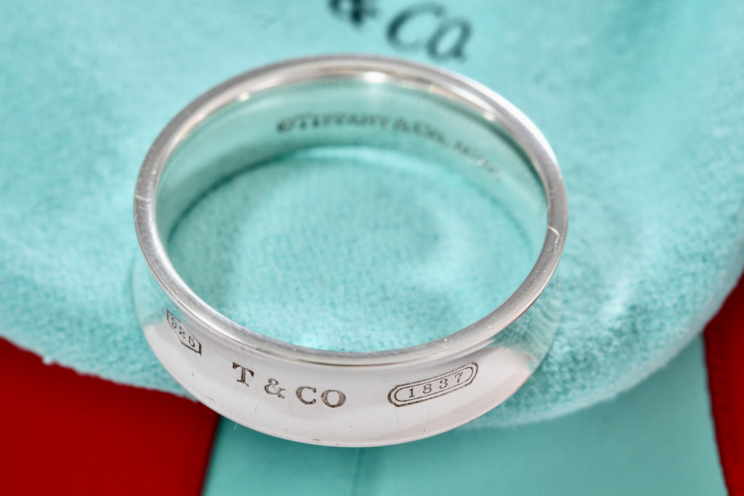 Tiffany & Co. 1837 Silver Wide Band Ring Men Size 11 New Version