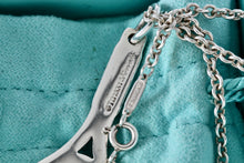 Load image into Gallery viewer, Tiffany &amp; Co. Large Silver Tennis Racket 2&quot; Pendant 18 inch Necklace
