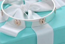 Load image into Gallery viewer, Tiffany &amp; Co. 18K Gold &amp; Silver Keyhole Locks Heart Bangle Bracelet
