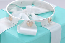 Load image into Gallery viewer, Tiffany &amp; Co. 18K Gold &amp; Silver Keyhole Locks Heart Bangle Bracelet
