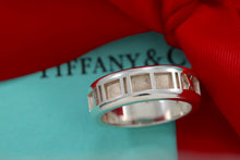 Load image into Gallery viewer, Tiffany &amp; Co. Atlas Silver Roman Numeral Original Band Ring
