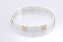 Load image into Gallery viewer, Tiffany &amp; Co. 18K Gold &amp; Silver Keyhole Locks Heart Bangle Bracelet

