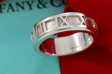 Load image into Gallery viewer, Tiffany &amp; Co. Atlas Silver Roman Numeral Original Band Ring
