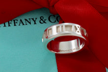 Load image into Gallery viewer, Tiffany &amp; Co. Atlas Silver Roman Numeral Original Band Ring
