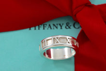 Load image into Gallery viewer, Tiffany &amp; Co. Atlas Silver Roman Numeral Original Band Ring
