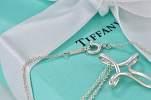 Tiffany & Co. Elsa Peretti Silver Large Inifinity Cross 18" Chain Necklace