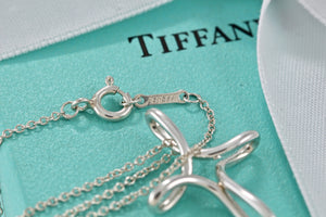 Tiffany & Co. Elsa Peretti Silver Large Inifinity Cross 18" Chain Necklace