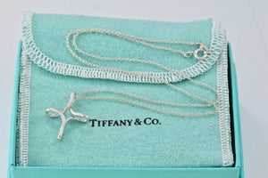 Tiffany & Co. Elsa Peretti Silver Large Inifinity Cross 18" Chain Necklace