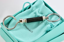 Load image into Gallery viewer, Tiffany &amp; Co. Silver Carbon Fiber Valet Double Key Ring Keychain
